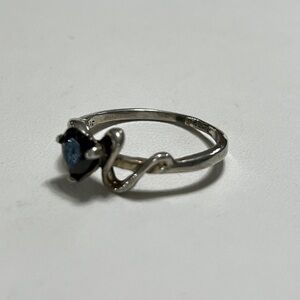 Silver and Blue Infinity Design Ring